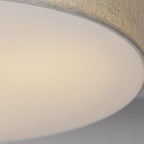 Flush Mount Ceiling Light,16''Modern Close to Ceiling Lamp with Double Linen Fabric Shade,3 Light Semi Flush Mount Ceiling Light Fixture,Farmhouse Drum Light Fixture for Bedroom Living Room