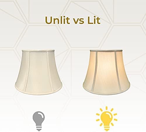 Royal Designs, Inc. BSO-708U-12BG-2 Modified Bell Basic Lamp Shade with UNO Threaded Fitter, 7.5 x 12 x 9.5, Beige, 2-Pack
