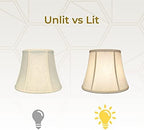 Royal Designs, Inc. BSO-708U-12LNBG-2 Modified Bell Basic Lamp Shade with UNO Threaded Fitter, 7.5 x 12 x 9.5, Linen Beige, 2-Pack