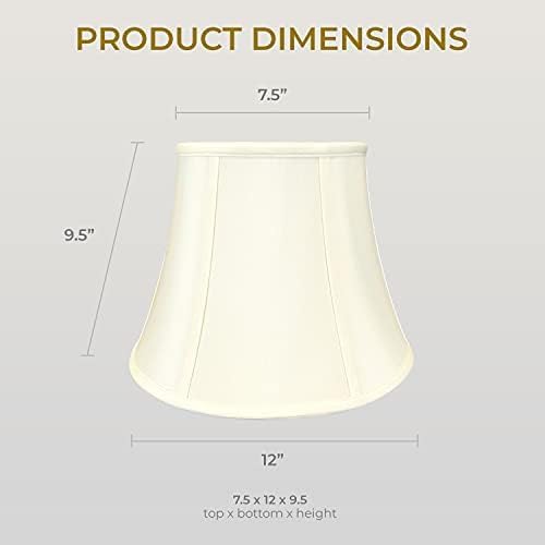 Royal Designs, Inc. BSO-708U-12EG-2 Modified Bell Basic Lamp Shade with UNO Threaded Fitter, 7.5 x 12 x 9.5, Eggshell, 2-Pack