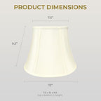 Royal Designs, Inc. BSO-708U-12EG Modified Bell Basic Lamp Shade with UNO Threaded Fitter, 7.5 x 12 x 9.5, Eggshell