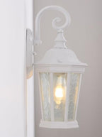 Outdoor Wall Lantern, Waterproof Exterior Wall Light Fixtures, Outdoor Porch Light Fixtures Wall Mount in White Finish with Clear Glass, Aluminum Alloy, 60W