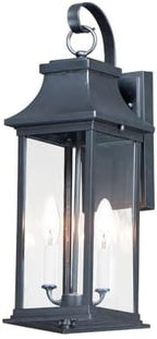 Maxim Vicksburg 2 Light Medium Outdoor Candle Style Wall Lantern with Black Finish