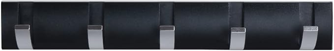 Wall-Mounted Coat Hooks, Black Silver
