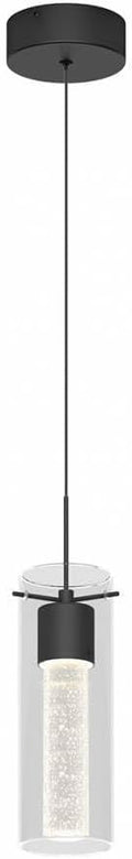 Alice 1-Light Pendant Ceiling Light Fixture, Integrated Led and Premium Bubble Glass, for Kitchen Island, Hallway, Entryway, Passway, Dining Room, Bedroom, Balcony Living Room (Black)