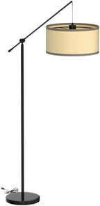 Brightech Hudson 2 - LED Floor lamp, Tall Lamp with Sturdy Base, Contemporary Arc Lamp for Living Rooms & Offices, Great Living Room Décor, Mid Century Modern for Bedroom - Jet Black