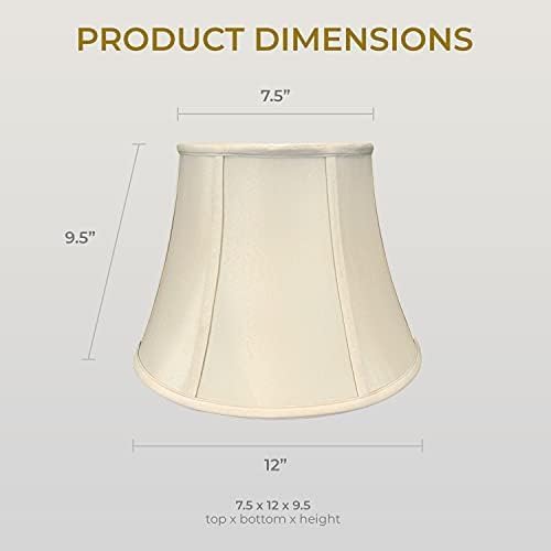 Royal Designs, Inc. BSO-708U-12BG-2 Modified Bell Basic Lamp Shade with UNO Threaded Fitter, 7.5 x 12 x 9.5, Beige, 2-Pack