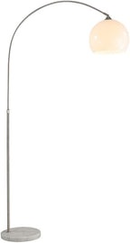 Nordic Simple Floor Lamp with White Shade, Arc Reading Lamp for Living Room, Study Room&Bedroom Beside,Creative Art Deco Bauhaus Standing Lamps for Ambient Lighting