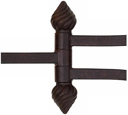 Barnes and Ivy Godia Vintage Rustic Swing Arm Wall Lamps Set of 2 Bronze Brown Metal Plug-in Light Fixture Beige Softback Fabric Bell Shade for Bedroom Bedside Living Room Reading House Home