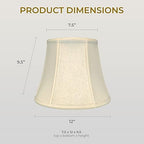 Royal Designs, Inc. BSO-708U-12LNBG Modified Bell Basic Lamp Shade with UNO Threaded Fitter, 7.5 x 12 x 9.5, Linen Beige