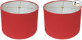 Royal Designs, Inc. HB-610-14RED-2 Shallow Drum Hardback Lamp Shade, 13 x 14 x 9, Red, 2-Pack