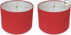 Royal Designs, Inc. HB-610-18RED-2 Shallow Drum Hardback Lamp Shade, 17 x 18 x 11.5, Red, 2-Pack