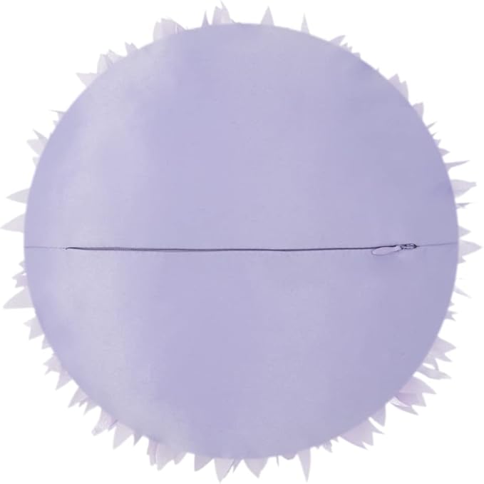 Handmade 3D Flower Round Throw Pillows with Inserts Decorative Cute Daisy Accent Pillows Soft Cushion for Bed Couch Chair Car Living Room Bedroom Home Decor Unique Gift 14Inch Lavender Purple