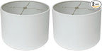 Royal Designs, Inc. HB-610-12LNWH-2 Shallow Drum Hardback Lamp Shade, 11 x 12 x 8.5, Linen White, 2-Pack
