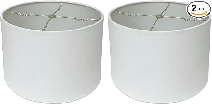 Royal Designs, Inc. HB-610-10LNWH-2 Shallow Drum Hardback Lamp Shade, 9 x 10 x 7, Linen White, 2-Pack
