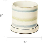 CHIVE ‘Minute’ Ceramic Planter Pot — Cute 5” Colorful Succulent Pots for Indoor & Outdoor House Plants — Beautiful Modern Farmhouse Kitchen Decor — Blue Green Layers