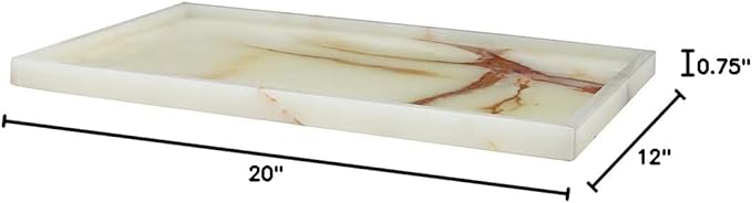 Edesia Collection Light Green Onyx Polished Finish 12" x 20" Rect Tray