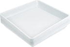 MECCANIXITY Plant Pot Saucer 7 Inch Plastic Square Flower Drip Tray for Indoor Outdoor, White Pack of 10