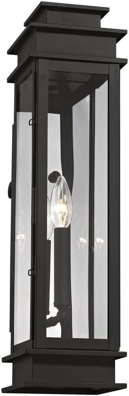 Livex Lighting 20207-07 Transitional One Light Outdoor Wall Lantern from Princeton Collection in Bronze/Dark Finish