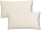 Beige Lumbar Velvet Soft Solid Throw Pillow Cases Decorative Rectangle Cozy Cushion Covers Home Decor for Living Room Couch Sofa Car 12"x20" Set of 2