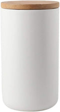 Ceramic Food Storage Jar Canister Modern Design Food Canisters with Airtight Seal Bamboo Lid, Loose Tea Coffee Spice Nuts Snacks Storage Jar Canister (White 33.81oz/1000ml)
