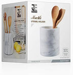 JEmarble Utensil Holder 5.5x6.5 inch(White) Crock Kitchen tools for Cooking Countertop Non-slip large capacity wine cooler