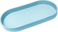 Blue Small Tray (11.8 inch), Oval Tray for Kitchen Counter, Bathtub Bathroom Vanity Items, Countertop Organizer, Coffee Accessory, Bar, Serving Seasoning, Salt and Pepper, Soap, Perfume.
