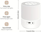 Small Touch Cordless Bedside Table Lamp Rechargeable Dimmable Nightstand Lamp for Bedroom Portable Night Light for Kids LED Lamp with Warm White Lights for Living Room Home Gifts (White)