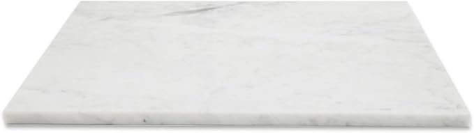 Diflart Natural Marble Pastry Board for Kitchen, 16x20 Inch, White, Stone Cutting Board Large for Dough Chocolate, Carrara Bianco, Marble Slab Christmas Thanksgiving Gift