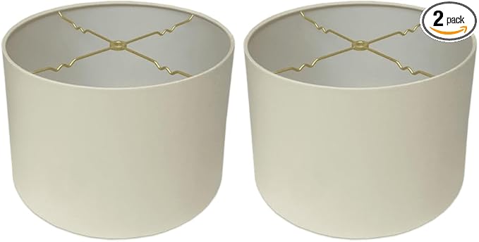 Royal Designs, Inc. HB-610-10EG-2 Shallow Drum Hardback Lamp Shade, 9 x 10 x 7, Eggshell, 2-Pack