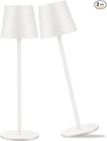 2 Pack Cordless Table Lamp, 5000mAh Portable Rechargeable LED Desk Lamp, 3 Color Modes Stepless Dimming Table Light with Memory Function, for Dinner, Patio, Home, Restaurant.