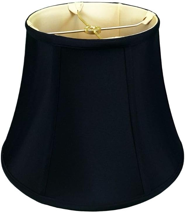 Royal Designs, Inc. BSO-708-14BLK Modified Bell Basic Lamp Shade, 9 x 14 x 10.5, Black with Gold