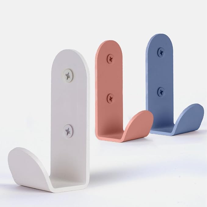 Heavy-Duty Wall Hooks for Hanging (Set of 3) – Stylish Metal Hooks for Coats, Backpacks, Towels & Bags | Decorative Wall Hooks in Chic Pastel Colors for Entryways, Kids’ Rooms & Bathrooms