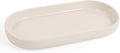 Ceramic Jewelry Tray – Oval Vanity Dish for Rings, Earrings, Bracelets – Minimalist Decorative Trinket Holder for Dresser, Bathroom, Nightstand – Cream White
