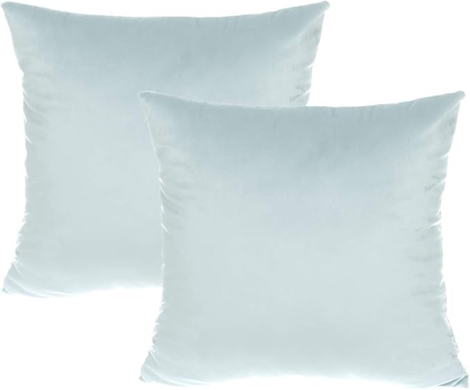 16x16 Inches Light Blue Velvet Throw Pillow Covers Square Cozy Soft Solid Color Decorative Cushion Cases Home Decor for Couch Sofa Bedroom Car Set of 2