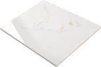 Natural Marble Cutting Board For Kitchen, 16 x 20 Inch White Marble Slab Pastry Board With Non-Slip Feet For Baking, Cheese, Charcuterie, Chocolate, Ares Gold