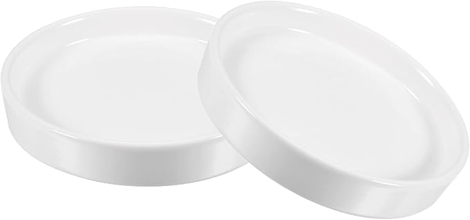 MECCANIXITY Plant Pot Saucer 11.5cm Ceramic Round Flower Drip Tray for Indoor Outdoor, White Pack of 2