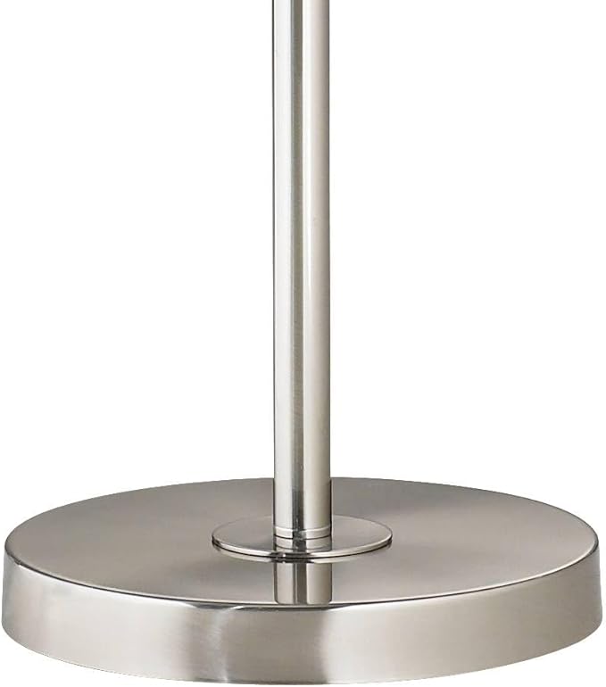 360 Lighting Modern Swing Arm Floor Lamp Standing 60 1/2" Tall Brushed Nickel Silver Adjustable Black Hardback Drum Shade Decor for Living Room Reading House Bedroom Office