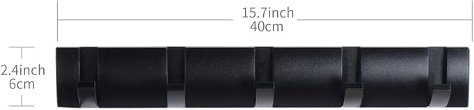 Wall-Mounted Coat Hooks, Black