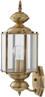 Livex Lighting 2006-01 Outdoor Wall Lantern with Clear Beveled Glass Shades, Antique Brass