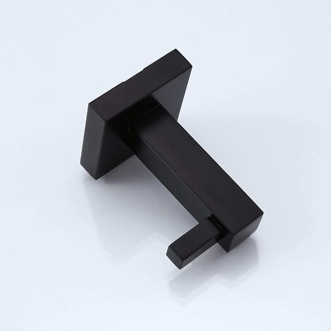 Wall Clothes Hooks Black Wall Mounted Modern Hooks Stainless Steel Heavy Duty for Robe Coat Towels Hat Bathroom Kitchen Bedroom Hotel Garage, 2 PCS