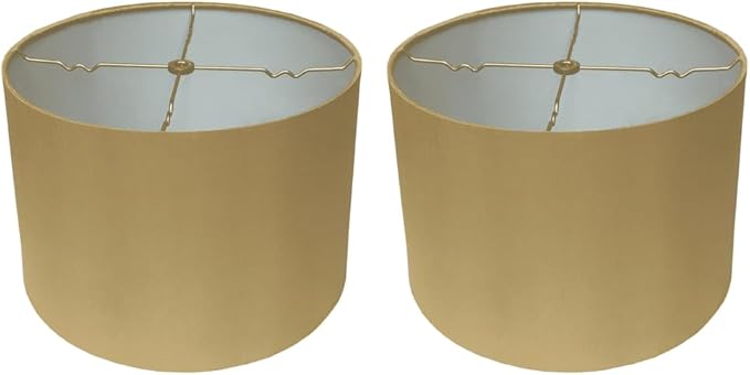 Royal Designs, Inc. HB-610-18AGL-2 Shallow Drum Hardback Lamp Shade, 17 x 18 x 11.5, Antique Gold, 2-Pack