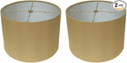 Royal Designs, Inc. HB-610-16AGL-2 Shallow Drum Hardback Lamp Shade, 15 x 16 x 10, Antique Gold, 2-Pack