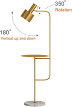 Hsyile Lighting KU300217 Contemporary Modern Creative Floor Lamp with a Table,Suitable for Living Room,Den,Office,Bedroom - E26 Base - Brushed Brass Finish