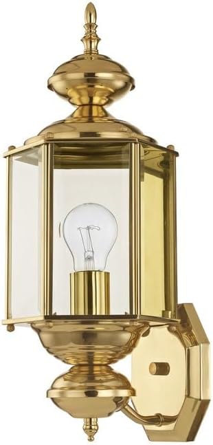 Livex Lighting 2006-02 Basics 1 Light PB Outdoor Wall Lantern, Polished Brass