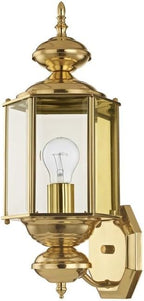 Livex Lighting 2006-01 Outdoor Wall Lantern with Clear Beveled Glass Shades, Antique Brass