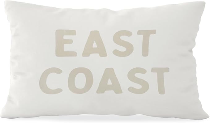 Coastal Throw Pillow Cover 12x20, Clean Girl Beige Preppy East Coast Coquette Decor for Girls Room College Sofa Couch Dorm - Beige