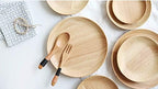 2 Pack 5.9 inch Round Wood Dish, Plate Acacia Wooden For Food Dish, Sweets Fruit Dessert Coffee Dish, Round Wood Dinner Tableware Plates, Tray for Home Decoration (5.9 Inch)