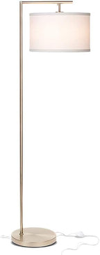 Brightech Montage Modern Floor lamp, LED Floor Lamp for Living Rooms & Offices - Tall Standing Lamp for Bedroom Reading - Corner Pole Lamp for Contemporary Home Decor - Satin Nickel