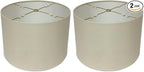 Royal Designs, Inc. HB-610-12BG-2 Shallow Drum Hardback Lamp Shade, 11 x 12 x 8.5, Beige, 2-Pack